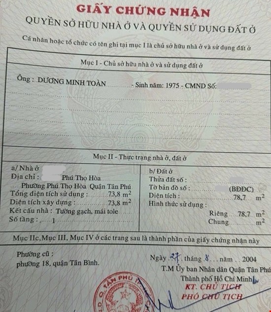BÁN NHÀ 79m2 HẺM XE TẢI 7M PHÚ THỌ HOÀ, HƠN 7 TỶ